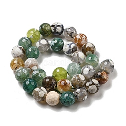 Граненые бусины из натурального огненного агата с треском G-F447-12mm-N03