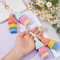 2 pendentif décoratif en fil de nylon macramé fait à la main&nbsp;HJEW-DC0001-36