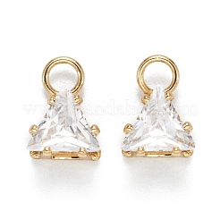 Breloques en laiton zircon cubique clair&nbsp;ZIRC-G170-14G