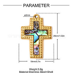Acier inoxydable 304 avec pendentifs en coquillage colorés&nbsp;SH-OY001-04G