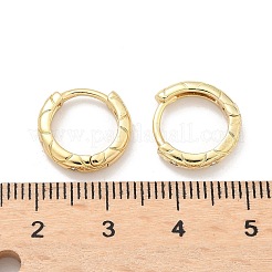 Квадратные серьги-кольца из латуни с микропаве из прозрачных кубических цирконий EJEW-Z102-38G