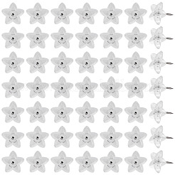 プラスチック製の星型画鋲100個  鉄のピン付き  透明  16x13.5x14mm&nbsp;AJEW-TA0003-16