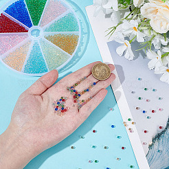 180 г 15 цвета мини стеклянные бусины для самостоятельного украшения ногтей&nbsp;MRMJ-PH0003-08