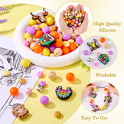 101 шт. силиконовые фокусные бусины с изображением крупного рогатого скота&nbsp;SIL-TA0002-60