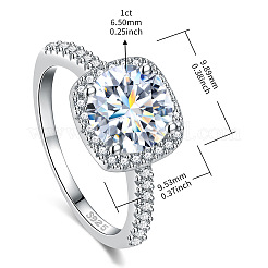 Anelli da dito in argento sterling rodiato con pavé di moissanite da 925 mm per donna&nbsp;WGE3211-18