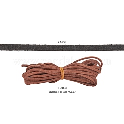 Cordon en simili daim 5 brins 5 couleurs&nbsp;LW-FS0001-01B