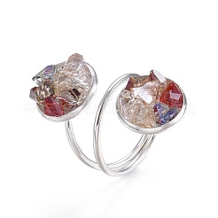 Гальванические стеклянные кольца манжеты RJEW-JR00248-05