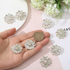 6 Stück Legierungs-Strass-Ösenknöpfe&nbsp;BUTT-FG0001-72S