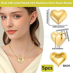 5 шт. бусины из нержавеющей стали марки 304&nbsp;STAS-BBC0007-35