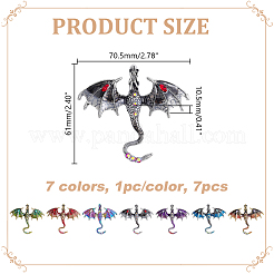 7 spilla smaltata a forma di drago in 7 colori&nbsp;JEWB-HY0001-65