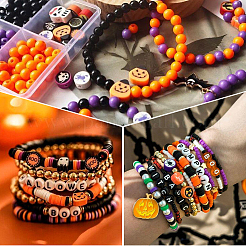 160 шт. 6 бусины из полимерной глины ручной работы в стиле Хэллоуин CLAY-SP0001-11