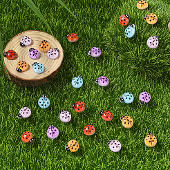 100 шт. 5-х цветный кабошон из светящейся смолы в виде божьей коровки&nbsp;MRMJ-SP0001-11