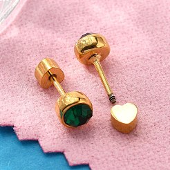 Boucles d'oreilles à tige en acier inoxydable 304 avec placage ionique (IP)&nbsp;EJEW-A118-14G-01