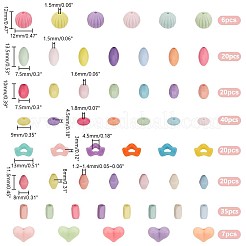 168шт 8 стиля непрозрачные акриловые бусины&nbsp;SACR-GA0001-03