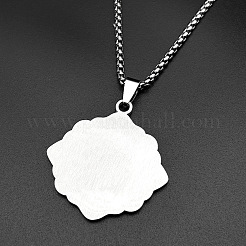 Collane con ciondolo a forma di vergine in acciaio inossidabile 304 per donna.&nbsp;WG7C531-01