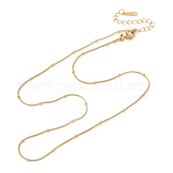 Ожерелья из круглой цепочки-змейки из нержавеющей стали 304 с бусинами-рондель NJEW-C103-01G