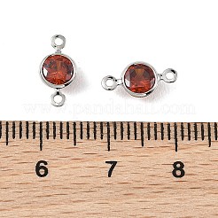 Ciondoli connettori piatti e rotondi in ottone con pavé di zirconi cubici Shegrace&nbsp;XGRQ2O687-443C-P