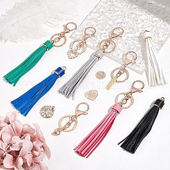 ハート＆コンク＆シェル＆ジオメトリ合金ペンダント12個  鉄ロブスタークロークラスプとジャンプリング  DIYイミテーションレザータッセルペンダントデコレーション用  ミックスカラー  20x19.7x5mm  穴：2mm  38個/箱&nbsp;DIY-WR0001-04