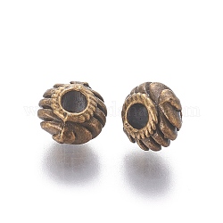 Séparateurs perles en alliage de style tibétain, sans plomb et sans nickel, rondelle, bronze antique, 6x4mm, Trou: 2mm