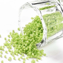 TOHO Hexagon Beads, Japanese Seed Beads, 15/0 Two Cut Glass Seed Beads, (44) Opaque Sour Apple, 15/0, 1.5x1.5x1.5mm, Hole: 0.5mm, about 170000pcs/bag