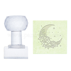PH PandaHall Moon Soap Stamp Rose Acrylic Stamp with Handle Round Soap Embossing Stamp Soap Chapter Imprint Stamp for Handmade Soap Cookie Clay Pottery Stamp Biscuits Gummier Making Projects