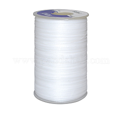 Cordon de polyester ciré, 3 pli, blanc, 0.45mm, environ 59.05 yards (54 m)/rouleau