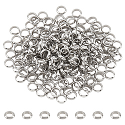 Nbeads 200 pz 202 perle in acciaio inossidabile, Perline rondelle in metallo da 7x3 mm perline europee in metallo con foro più grande da 4.5 mm perline sciolte lisce per fai da te braccialetto collana orecchino creazione di gioielli