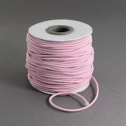 Runde elastische Schnur, mit Nylon außen und innen Gummi, rosa, 2 mm, ca. 43.74 Yard (40m)/Rolle