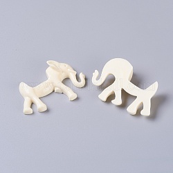 Cabochons d'éléphants en résine, cabochons en plastique pour la fabrication de bijoux, jaune verge d'or clair, 49x76x18mm