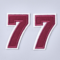 Computerized Embroidery Cloth Iron On Patches, Costume Accessories, Appliques, Number, Num.7, 58x37x1.5mm