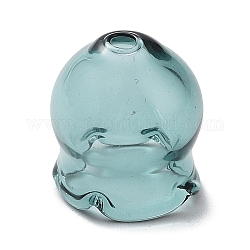 Конус из стеклянных бусин в виде медузы, для изготовления колокольчиков, вода, 16x15x15.5 мм, отверстие : 2.3 мм