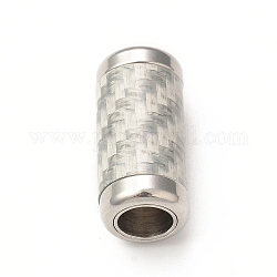 Fermoirs magnétiques en 303 acier inoxydable, colonne, couleur inoxydable, couleur d'argent, 21x10x10mm, diamètre intérieur: 6mm et 7mm, petite colonne: 9x7mm, diamètre intérieur: 6 mm
