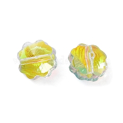 Perles en verre electroplate transparent , couleur ab , trèfle facettes, clair ab, 7.5x7.5x5mm, Trou: 1mm