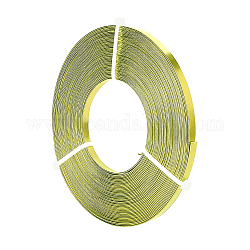 Benecreat алюминиевая проволока, плоская проволока, ободок для изготовления украшений из кабошонов, зеленый желтый, 5x1 мм, около 10 м / рулон