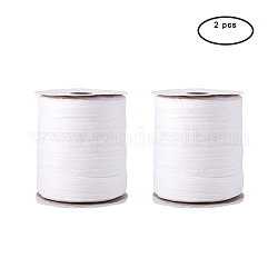 Pandahall Elite-Papierschnüre für die DIY-Schmuckherstellung, Papier Bindfaden, weiß, 6 mm, ca. 99.51 Yard (91m)/Rolle