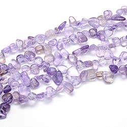 Natural Amethyst Beads Strands, Nuggets, 7~12x8~16mm, Hole: 1mm, about 15.7inch