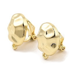 Risultati dell'orecchino a clip in lega, con anelli orizzontali, per le orecchie non forato, rotondo e piatto, oro, 16x12.5x12mm, Foro: 1.2 mm