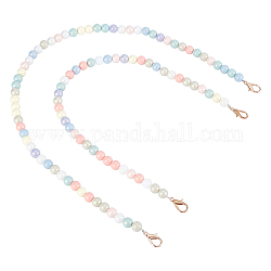 Correa de bolsa de perlas de plástico de 2 pieza de 2 tamaños, con broches de aleación giratorias, accesorios de reemplazo de bolsa, colorido, 45.2x1 cm, 59.3x1 cm