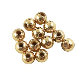 Karneval, goldenen Ton Beschichtung karneval Acryl runde Perlen, ca. 8 mm Durchmesser, Bohrung: 1.5 mm