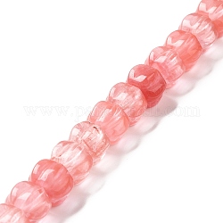 Cherry Quartz Glass Beads Strands, Pumpkin, 10x14x12.5mm, Hole: 1mm, about 20pcs/strand, 7.72''~7.76''(19.6~19.7cm)