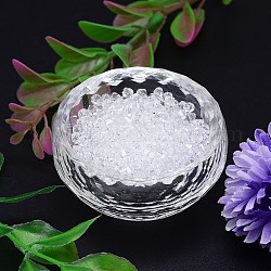 Facettierten Nachahmung österreichischen Kristall Perle Stränge, Klasse aaa, Doppelkegel, Transparent, 6x6 mm, Bohrung: 0.7~0.9 mm, ca. 360 Stk. / Beutel