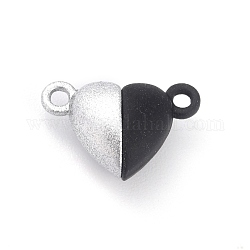 Corchetes magnéticos de aleación, corazón, negro, 15x9.5x6mm, agujero: 1.5 mm