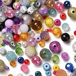 Perles acryliques plaquées, formes mixtes, couleur mixte, 4~12x4~12x4~12mm, Trou: 1.2~4mm