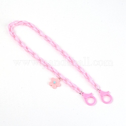 Brillenketten, Halsband für Brillen, mit Acrylkabelketten, Blume, Perle rosa, 22.72 Zoll (57.7 cm)
