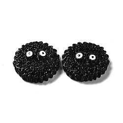Cabujones decodificados de comida de imitación de resina opaca, galletas, negro, 18x6mm