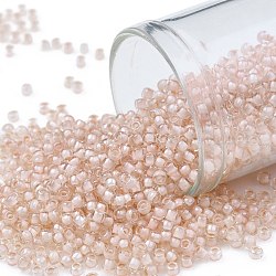 Круглые бусины toho, японский бисер, (1068) бледно-румянец розовый кристалл на подкладке, 11/0, 2.2 мм, отверстие : 0.8 мм, о 1110шт / бутылка, 10 г / бутылка