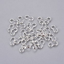 Brass Quick Link Connectors, Chain Findings, Number 3 Shaped Clasps, DIY Material for Handmade Chain Jewelry, 3 Shape, Silver Color Plated, about 4mm wide, 9mm long, 1.5mm thick, hole: 1.5mm