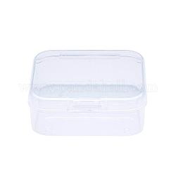 Quadratische Kunststoff-Kügelchen Lagerbehälter, Transparent, 5.4x5.3x2 cm, Innengröße: 5.1x5.05x1.5 cm