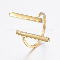 Ионное покрытие (ip) 304 кольцо на палец из нержавеющей стали, бар, золотые, Размер 7, 17 мм