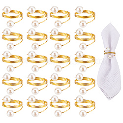 Craspire 20 шт. золотые кольца для салфеток эластичная металлическая салфетница с жемчугом элегантные пряжки для салфеток украшение стола для свадьбы, Рождество, благодарение, семейный ужин